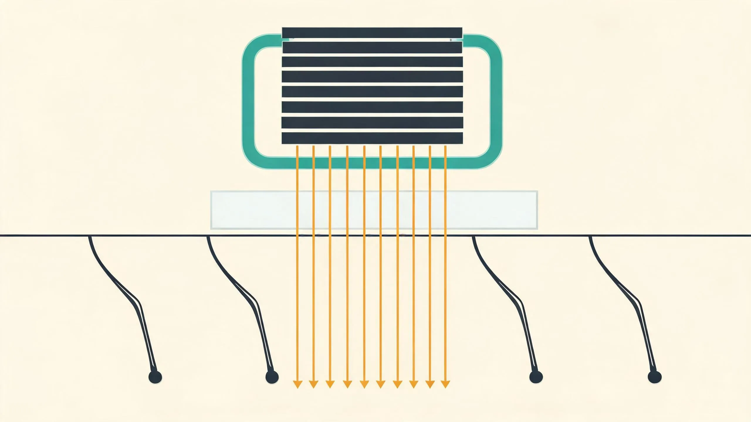 Schematic: stacked diode laser bars cooled by a water loop, firing through a sapphire window into hair follicles